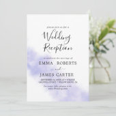 水彩洗浄 |パープルウェディングレセプション 招待状 (スタンド正面)