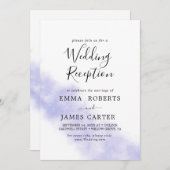 水彩洗浄 |パープルウェディングレセプション 招待状 (正面/裏面)