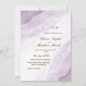 水彩洗浄 |パープルエレガントな結婚式 招待状 (正面)