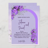 水彩洗浄 |パープルザ結婚式招待状 招待状 (正面/裏面)