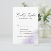 水彩洗浄 |パープルソングリクエストRSVPカード 出欠カード (スタンド正面)