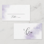水彩洗浄 |パープルフラット結婚ズ プレイスカード (正面/裏面)