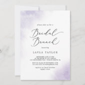 水彩洗浄 |パープルブライダルブランチ 招待状 (正面)