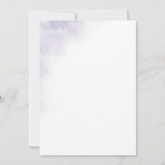 水彩洗浄 |パープルリハーサルディナー 招待状 (裏面)