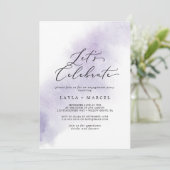 水彩洗浄 |パープルレッツ祝ー 招待状 (スタンド正面)