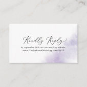 水彩洗浄 |パープル結婚さんのウェブサイトRSVP エンクロージャーカード (正面)