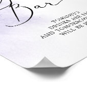 水彩洗浄 |パープル結婚のオープンバー ポスター (角)