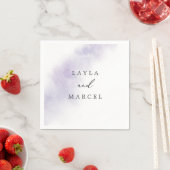 水彩洗浄 |パープル結婚ズ スタンダードカクテルナプキン (インサイチュ)