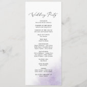 水彩洗浄 |パープル結婚式 プログラム (裏面)