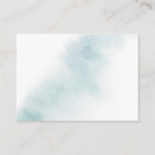 水彩洗浄 |ブルーベビーシャワーベビー エンクロージャーカード (裏面)