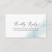 水彩洗浄 |ブルー結婚ズのWebサイトRSVP エンクロージャーカード (正面)