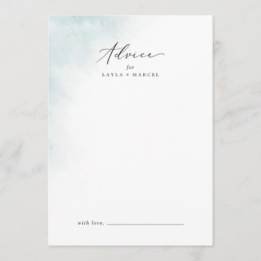 水彩洗浄 |ブルー結婚ズ アドバイスカード (正面)