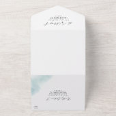 水彩洗浄 |ブルー結婚ズ オールインワン招待状 (外側)