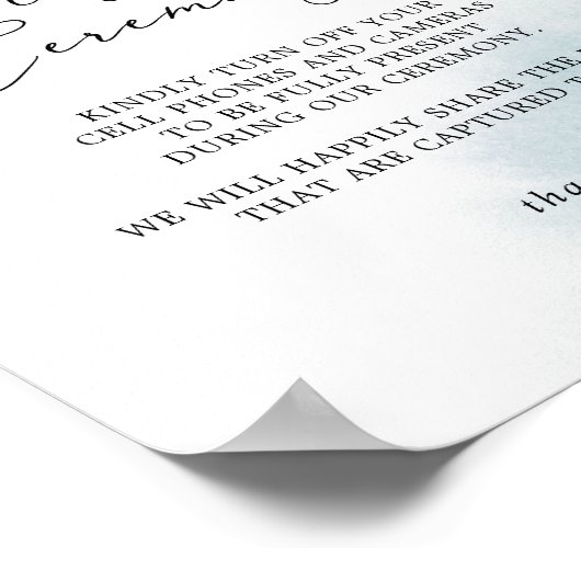 水彩洗浄 |接続されていない青い式のサイン ポスター (角)