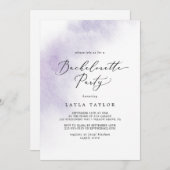 水彩洗浄 |紫のバチェロレッテ 招待状 (正面/裏面)