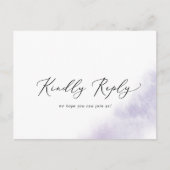 水彩洗浄 |紫のメニューRSVPポストカード インビテーションポストカード (正面)