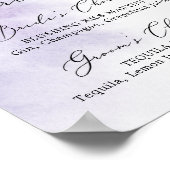 水彩洗浄 |紫色のシグネチャードリンクの看板 ポスター (角)