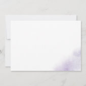 水彩洗浄 |紫色の水平ブライダルシャワー 招待状 (裏面)