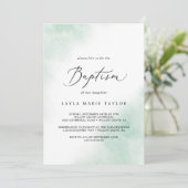 水彩洗浄 |緑のバプテスマ 招待状 (スタンド正面)