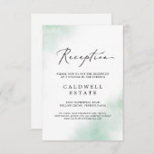 水彩洗浄 |緑の披露宴挿入カード エンクロージャーカード (正面/裏面)