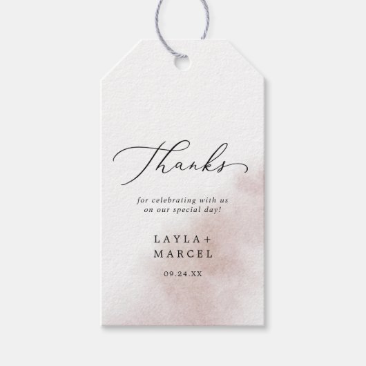 水彩洗浄 |赤面ありがとうございました ギフトタグ (正面)