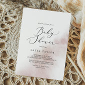 水彩洗浄 |赤面のベビーシャワー 招待状