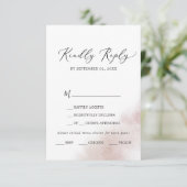 水彩洗浄 |赤面メニュー選択RSVPカード 出欠カード (スタンド正面)