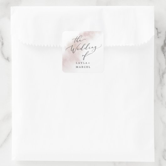 水彩洗浄 |赤面結婚の封筒用シール スクエアシール (バッグ)