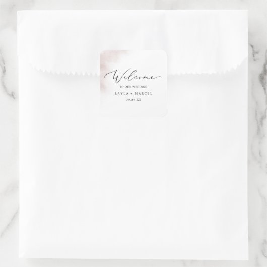 水彩洗浄 |赤面結婚の歓迎 スクエアシール (バッグ)