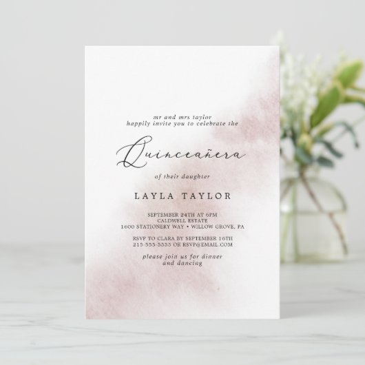 水彩洗浄 |赤面 招待状 (スタンド正面)