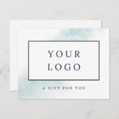 水彩洗浄 |青いギフト券 (正面/裏面)