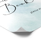 水彩洗浄 |青いゲストブックサイン ポスター (角)