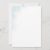 水彩洗浄 |青いベビー散布 招待状 (裏面)