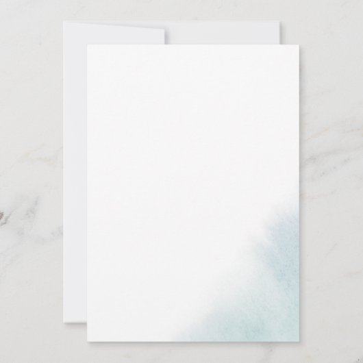 水彩洗浄 | Blue 祝 Let's 招待状 (裏面)