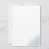 水彩洗浄 | Blue It's A Boy Baby Shower 招待状 (裏面)