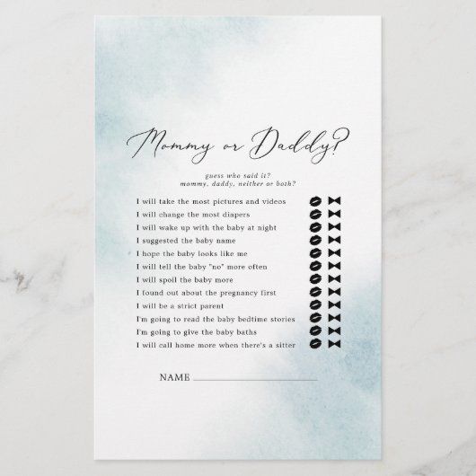 水彩洗浄 | Blue MommyまたはDaddy Game (正面)