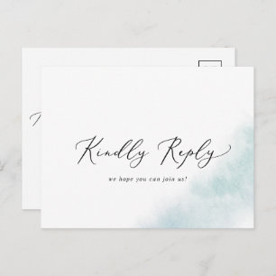 水彩洗浄 Blue Song RSVPポストカード インビテーションポストカード