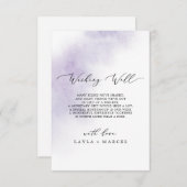水彩洗浄 | Purple Wishingウェルカード エンクロージャーカード (正面/裏面)