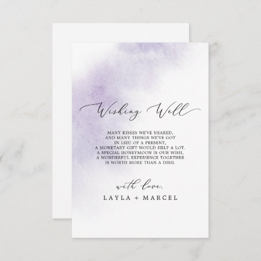 水彩洗浄 | Purple Wishingウェルカード エンクロージャーカード (正面/裏面)