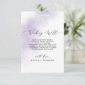 水彩洗浄 | Purple Wishingウェルカード エンクロージャーカード (スタンド正面)