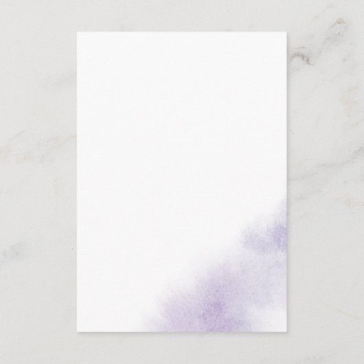 水彩洗浄 | Purple Wishingウェルカード エンクロージャーカード (裏面)