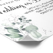 水彩洗濯ばさみブライダルシャワーゲームサイン ポスター (角)