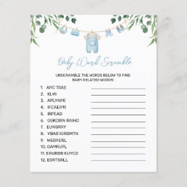 水彩洗濯青い単語スクランブルゲーム