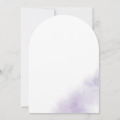 水彩洗紫色优雅波西米亚拱门婚礼 招待状 (裏面)