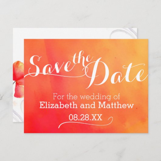 水彩洗絵を描水オレンジを保存 案内ポストカード (正面/裏面)