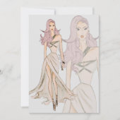 水彩流行オートクチュールファッション表示 招待状 (正面)