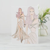 水彩流行オートクチュールファッション表示 招待状 (スタンド正面)