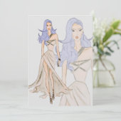 水彩流行オートクチュールファッション表示 招待状 (スタンド正面)