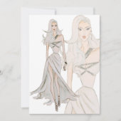 水彩流行オートクチュールファッション表示 招待状 (正面)