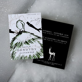 水彩流行ファッションモデルクリスマスパーティー 招待状